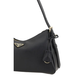 Prada Black Calf Leather Bos Taurus Shoulder Bag