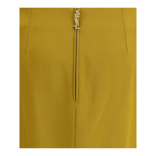 Saint Laurent Yellow Viscose Skirt