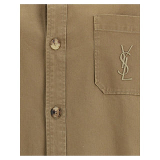 Saint Laurent Green Cotton Coat