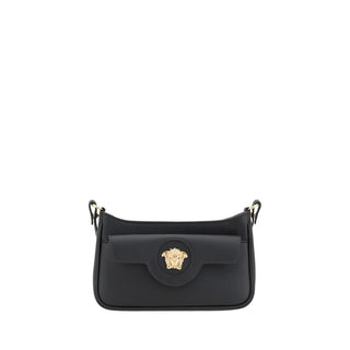 Versace Black Calf Leather Bos Taurus Shoulder Bag
