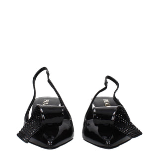 Prada Black Leather Stiletto Heel Sandals