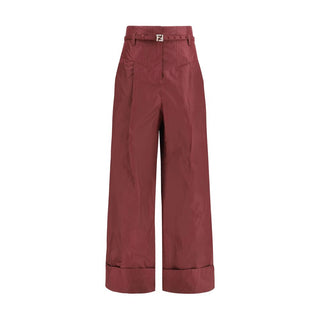 Fendi Bordeaux Silk Dress Pants